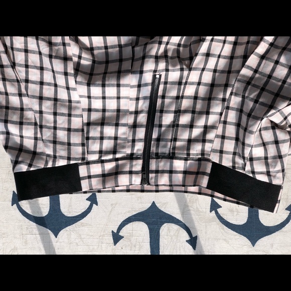 Pink and black plaid twill skater skirt - Picture 4 of 8